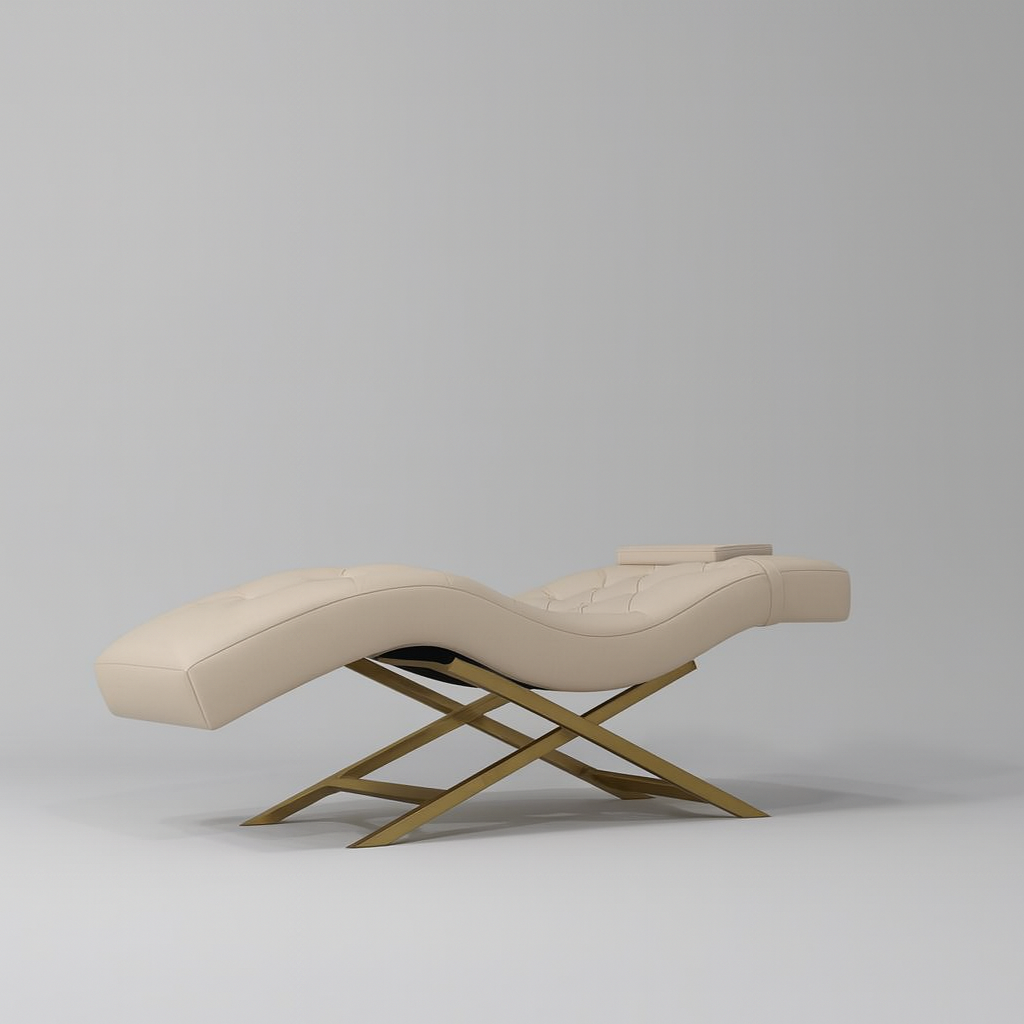 Leather Lash Bed with Stainless Steel Base 