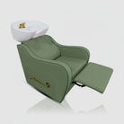 Sage Green Reclining Backwash Unit in Leather 