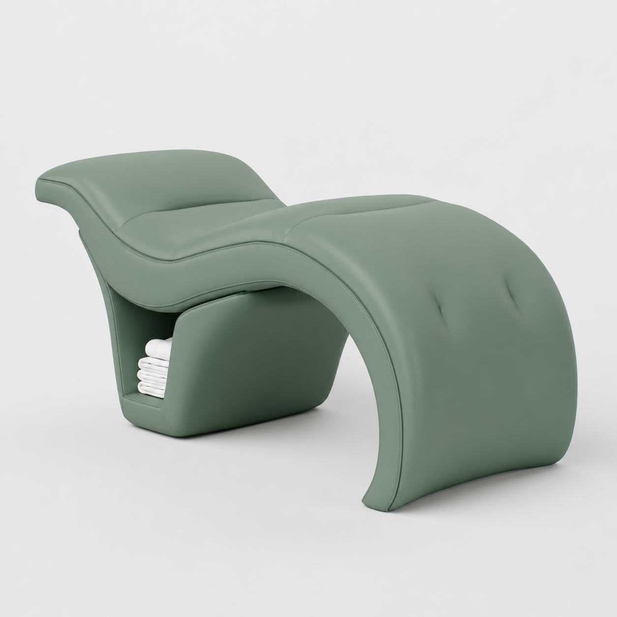 Sage Green Curved Bed for Eyelashes or Facials  