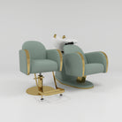 Sage green and gold hairdressing furniture set 