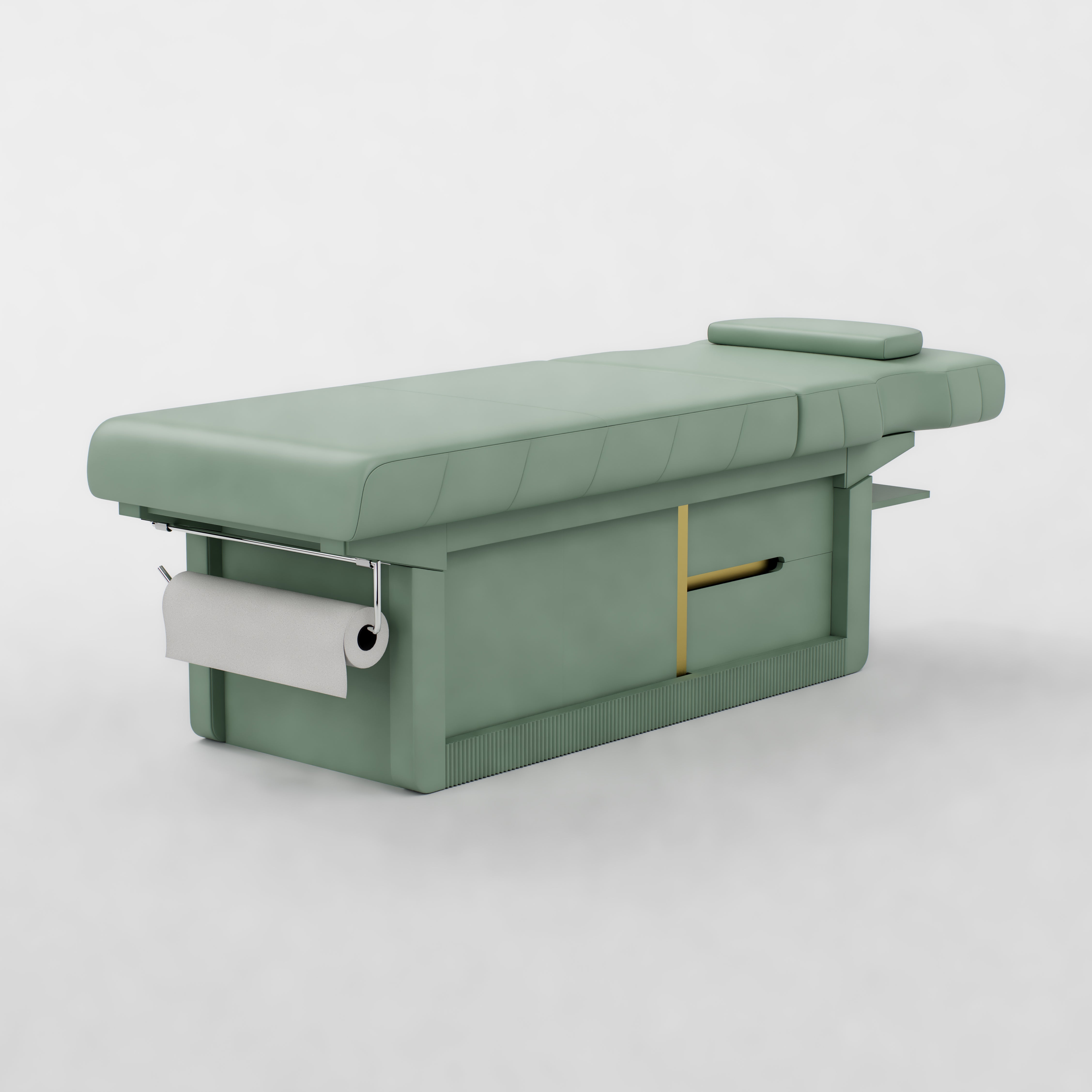 Sage Green Spa Couch with Roll Holder