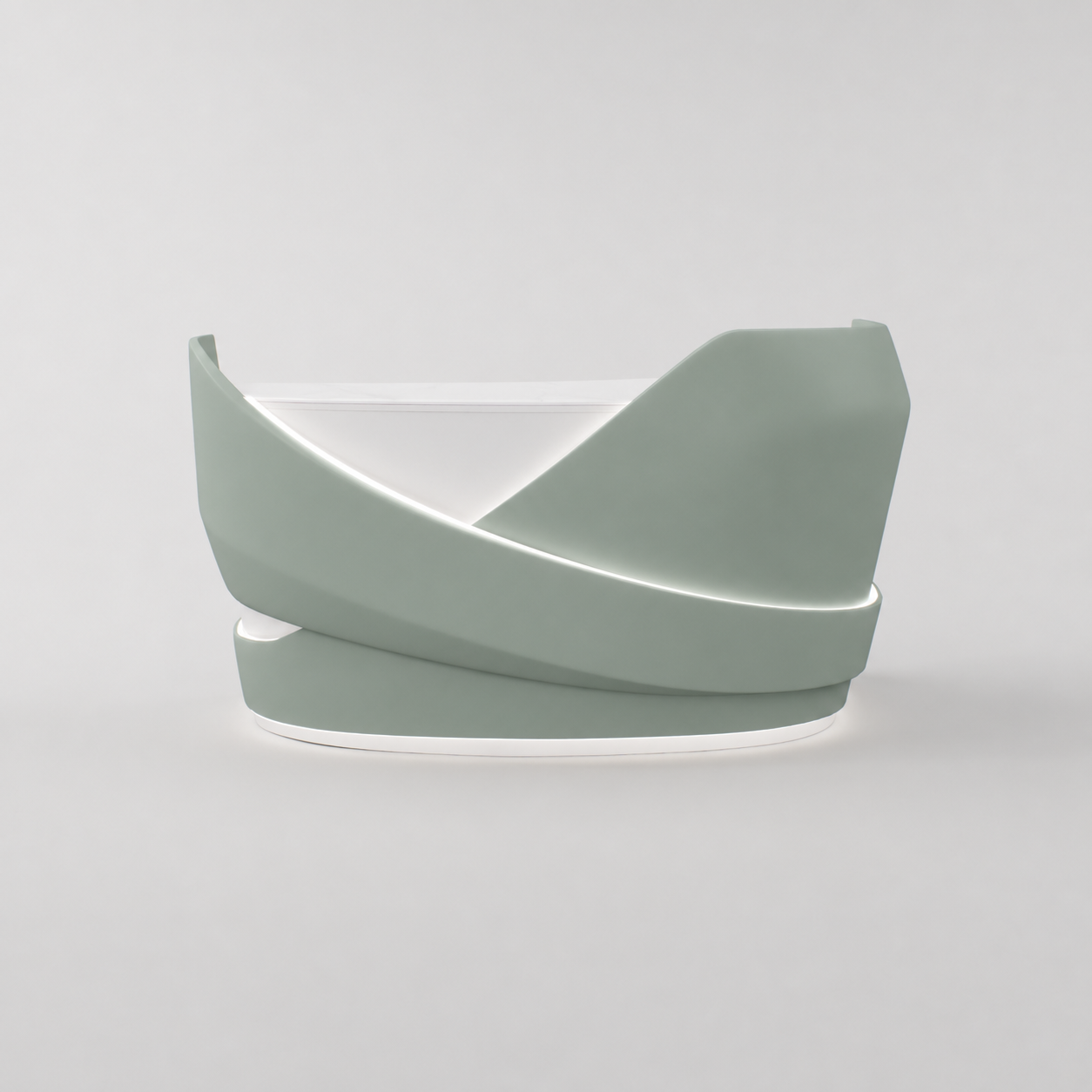 Premium welcome desk for modern salon reception areas in Green and White
