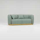 Salon Sofa in Green leather for 2 persons
