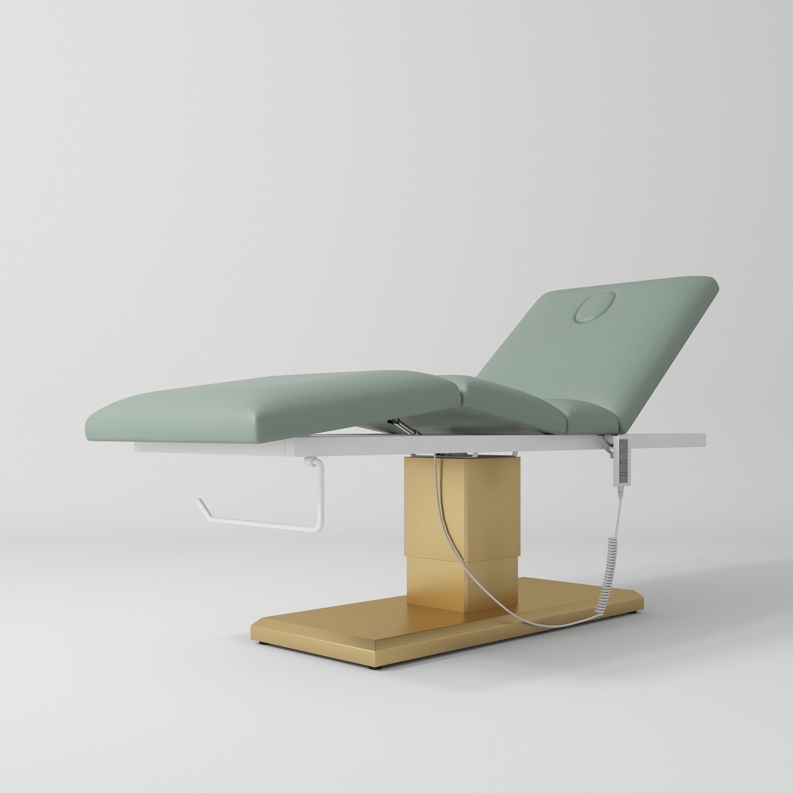 Sage Green and gold salon beauty bed