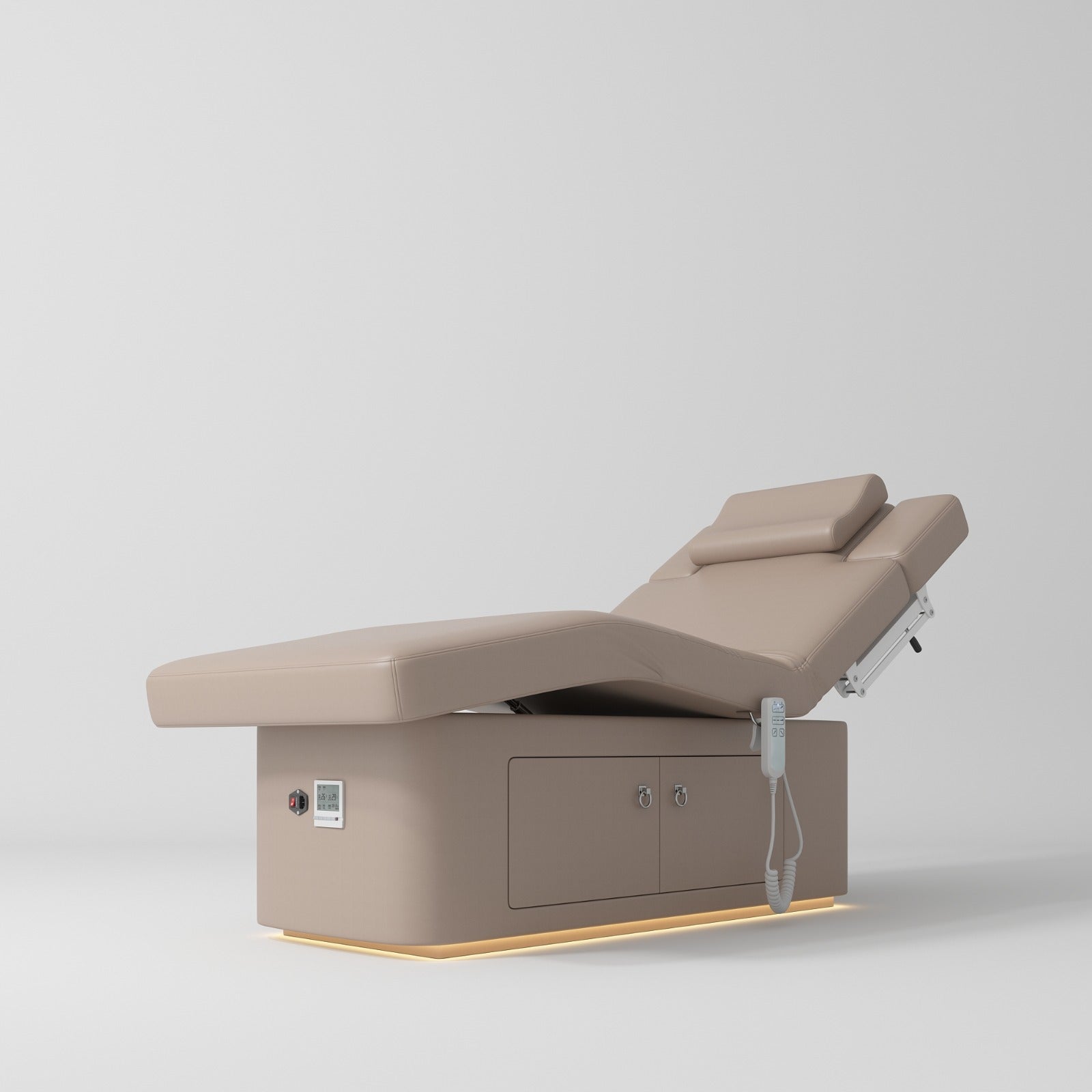 Electric beauty bed with storage in brown