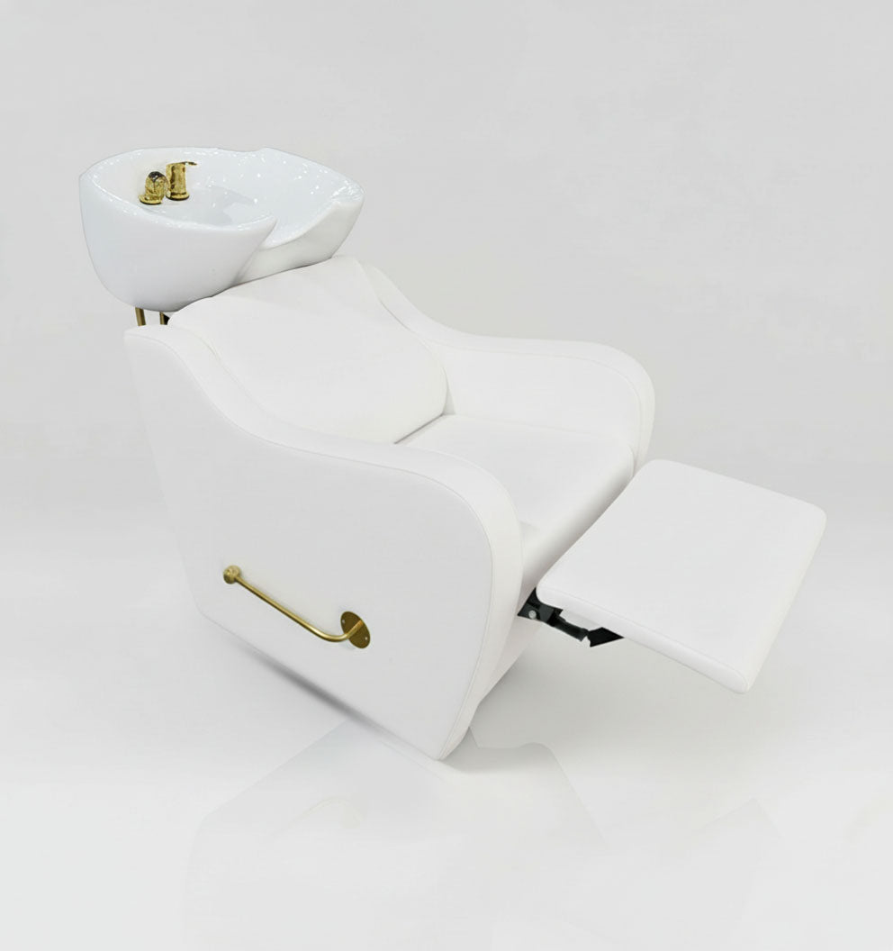 White backwash unit for hairdressers