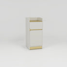 Cabinet in white and gold with shelf, draw and cupboard