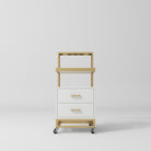 beauty trolley in white and gold