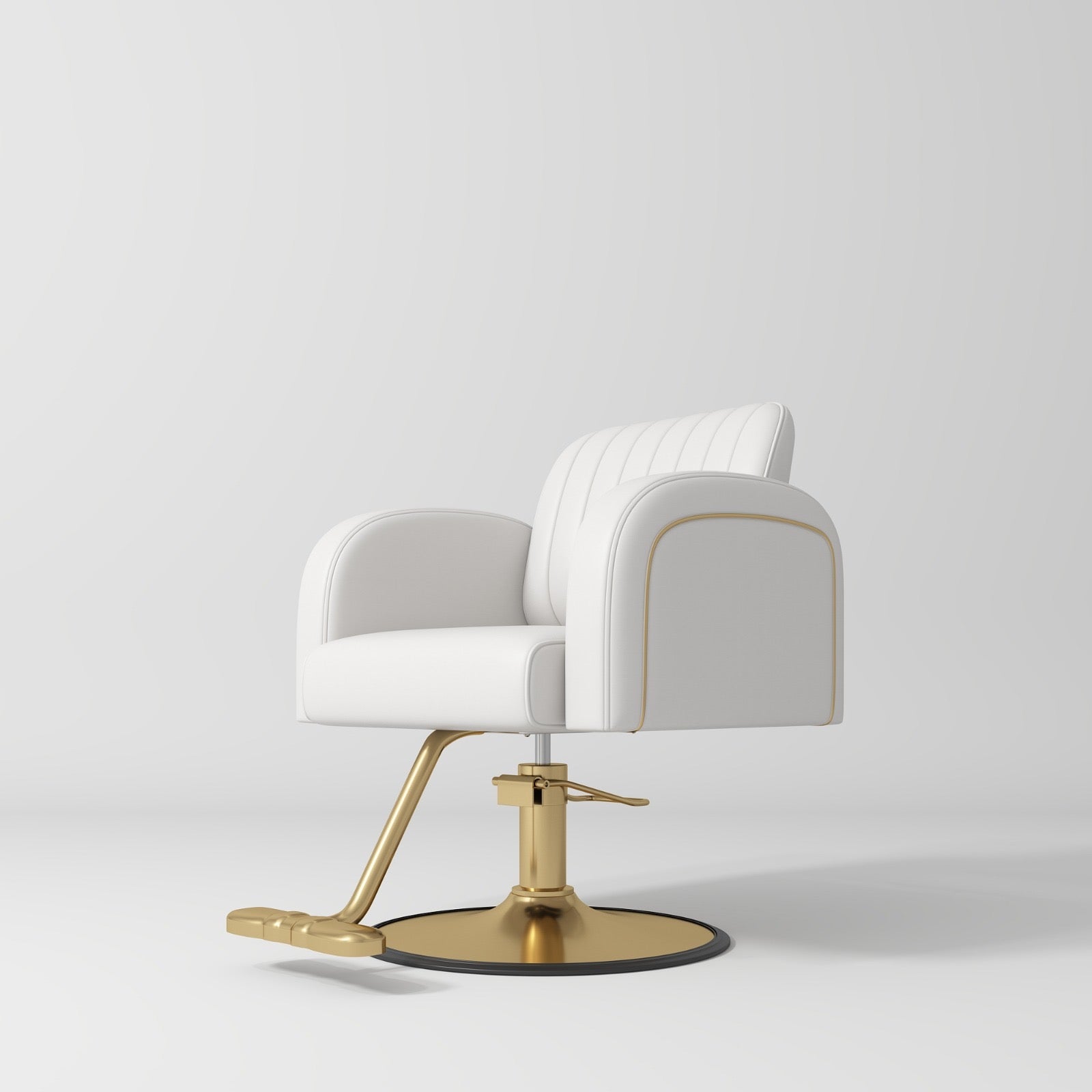 White and Gold Hair Salon Chair 