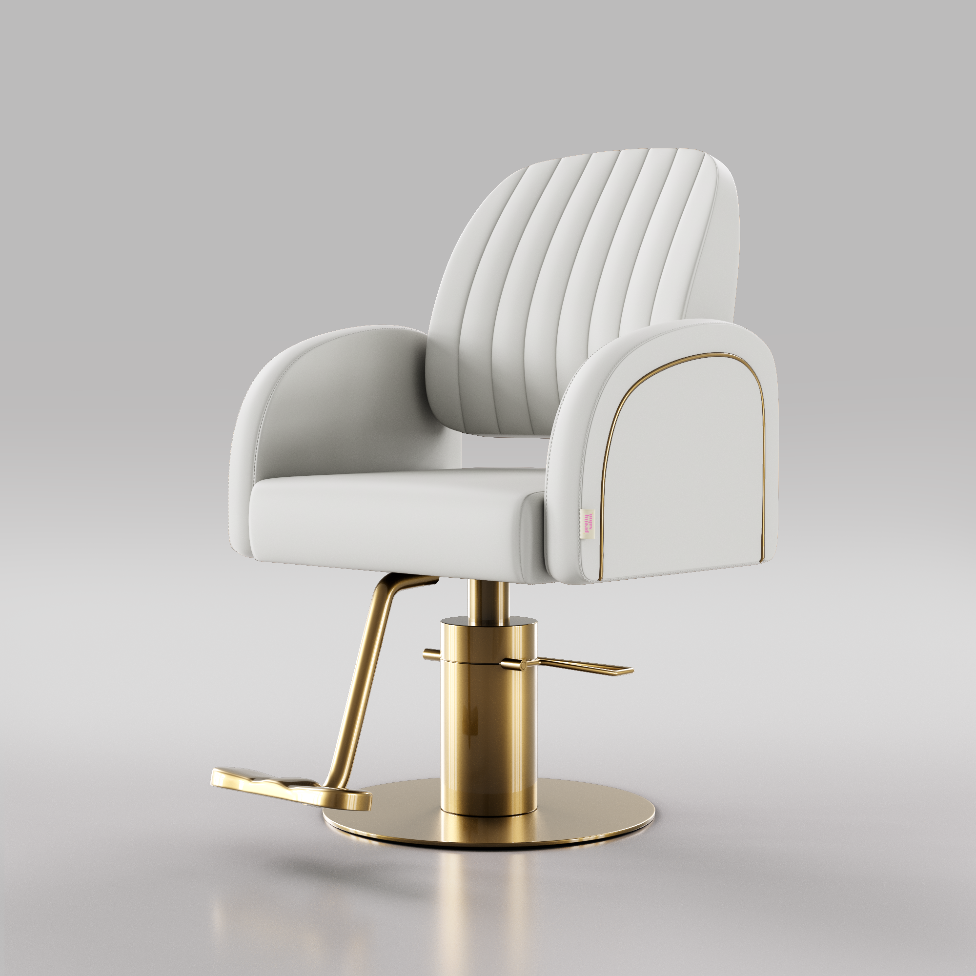 White and Gold Hair Salon Chair