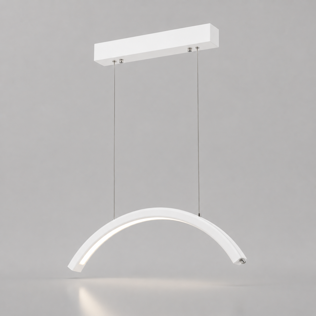 White & Silver LED salon hanging moonlight pendant