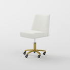 Luxury Salon Stool in White and Gold Legs