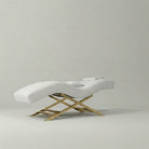 White and gold lash bed for salons