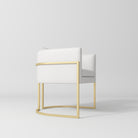 White Leather and Gold Luxury Salon Chair