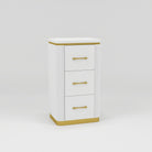 White and gold 3-drawer cabinet 