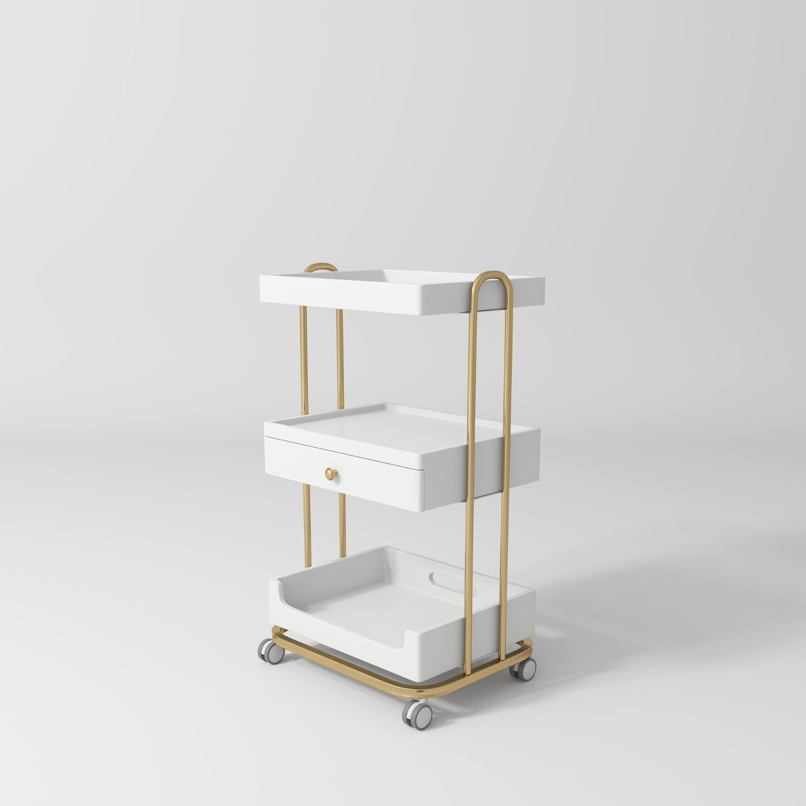 modern white salon trolley