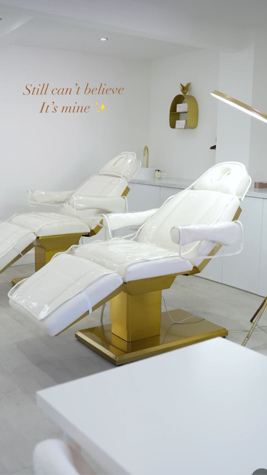 White & Gold Electric Beauty Bed 