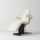 cream electric beauty bed with black base and led light