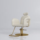 Cream & Gold reclining barber chair 