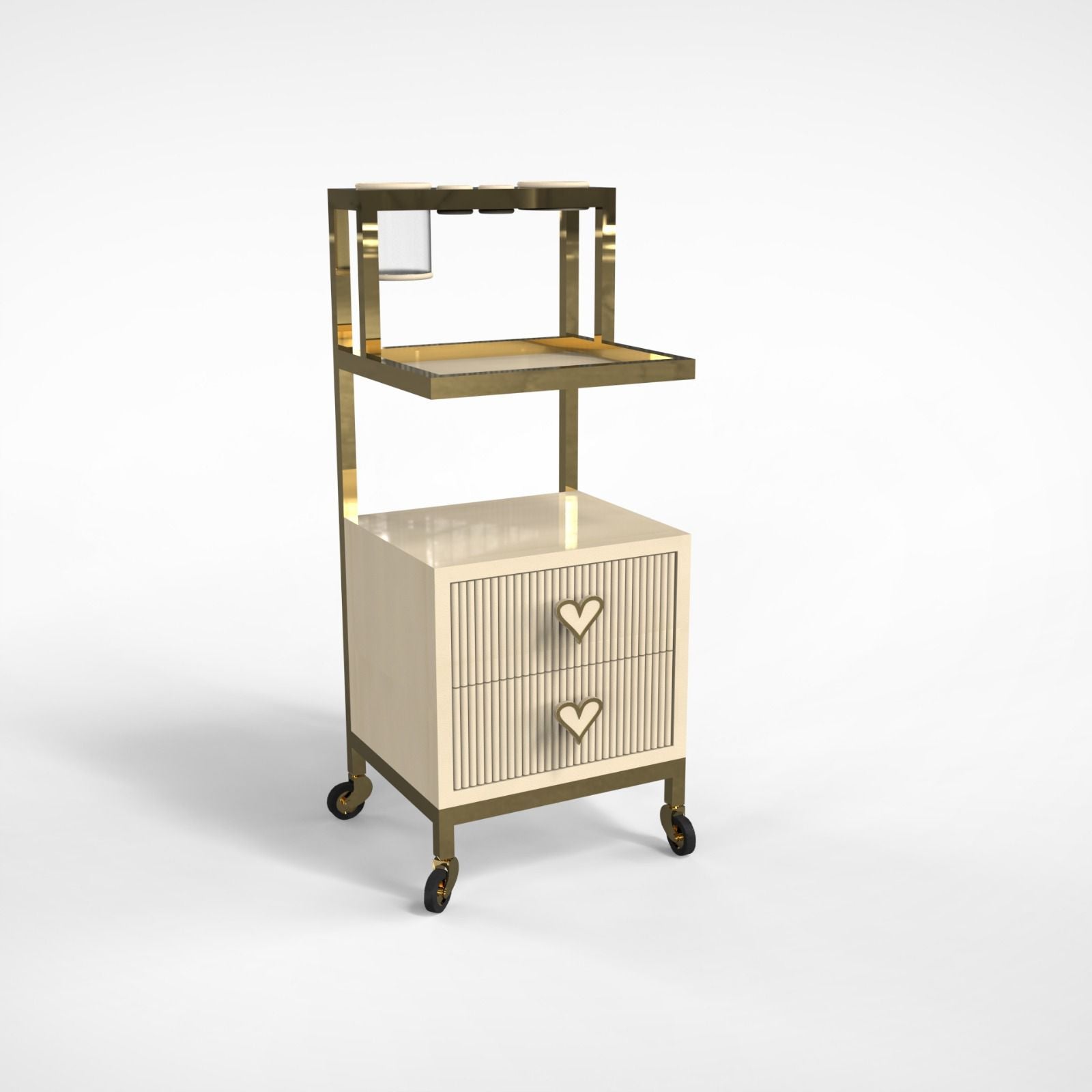 Nude Luxury Fluted Hairdressing Trolley 