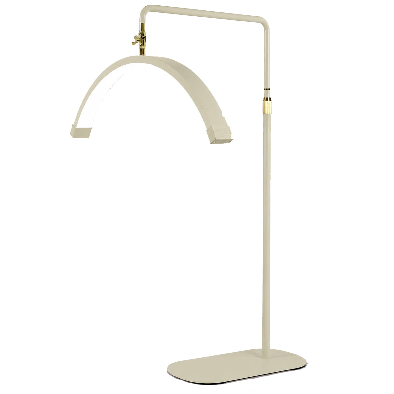 Nude Lunara Moonlight Pro LED floor lamp with adjustable moonlight arch design, luxury gold accents, and weighted floor base