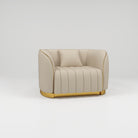 nude leather 1 person sofa armchair