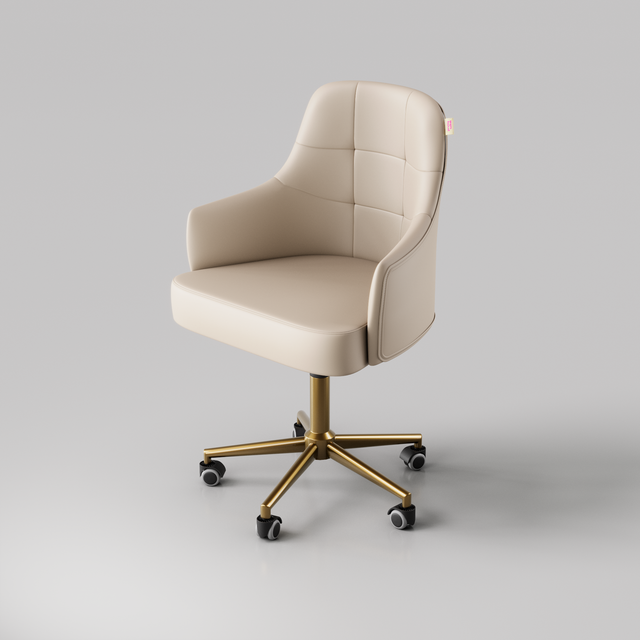 Nude beauty stool with high back
