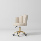 nude arched stool on wheels