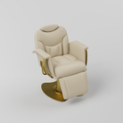 comfortable styling chair in nude with gold matte base 