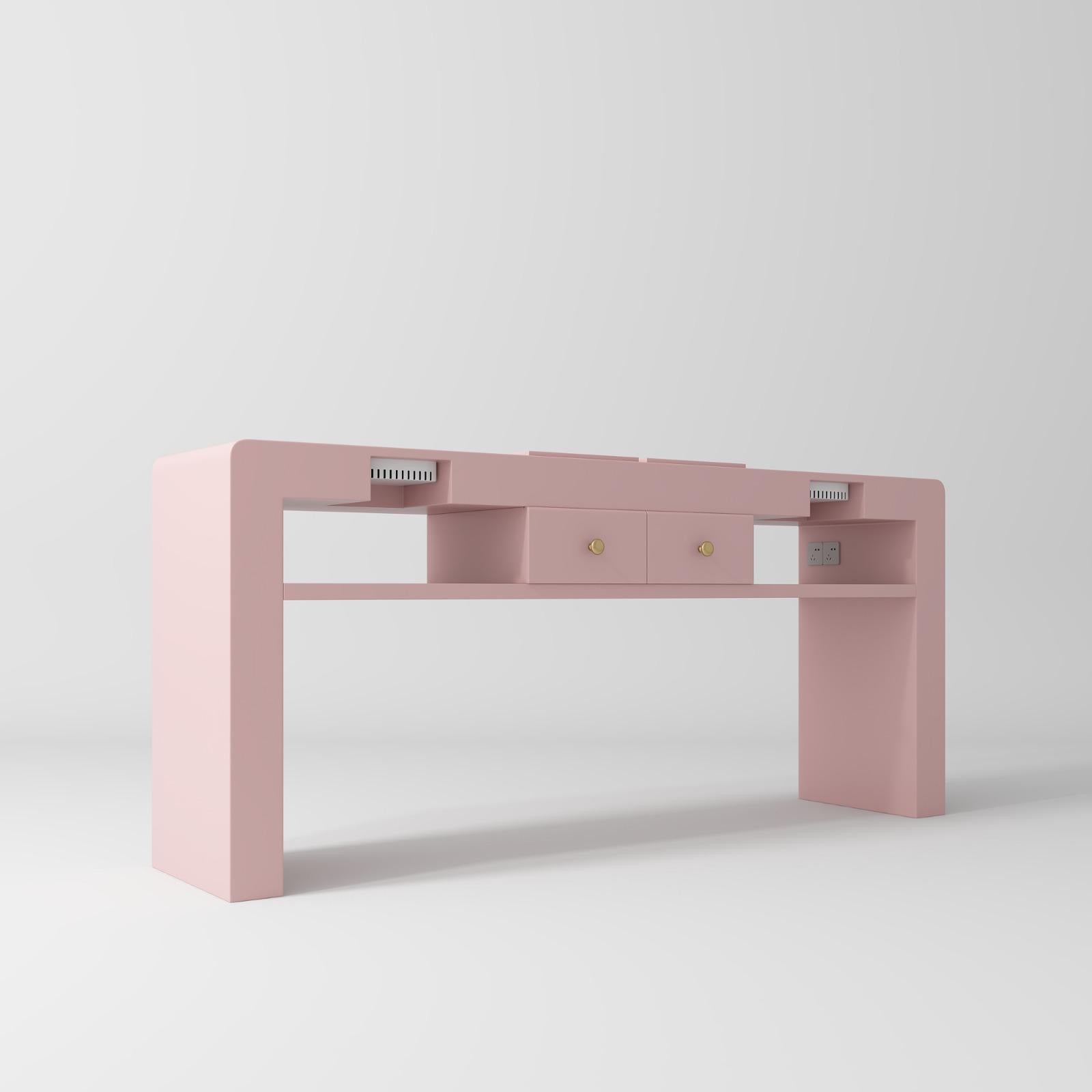 2 person pink nail station