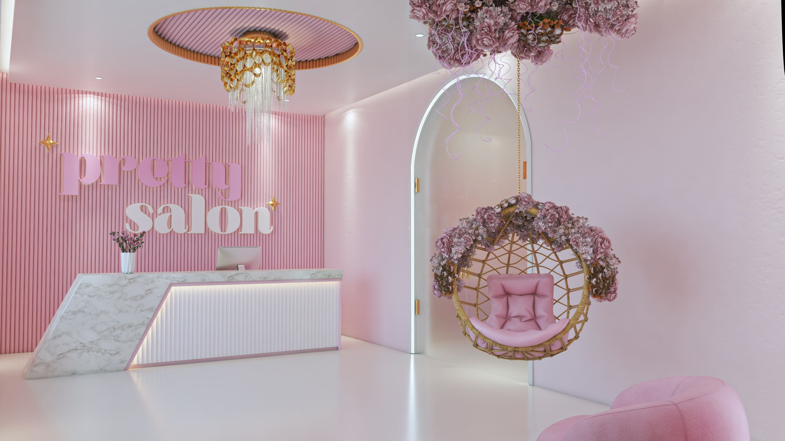 glamorous nail salon design