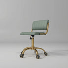 sage green leather beauty stool 