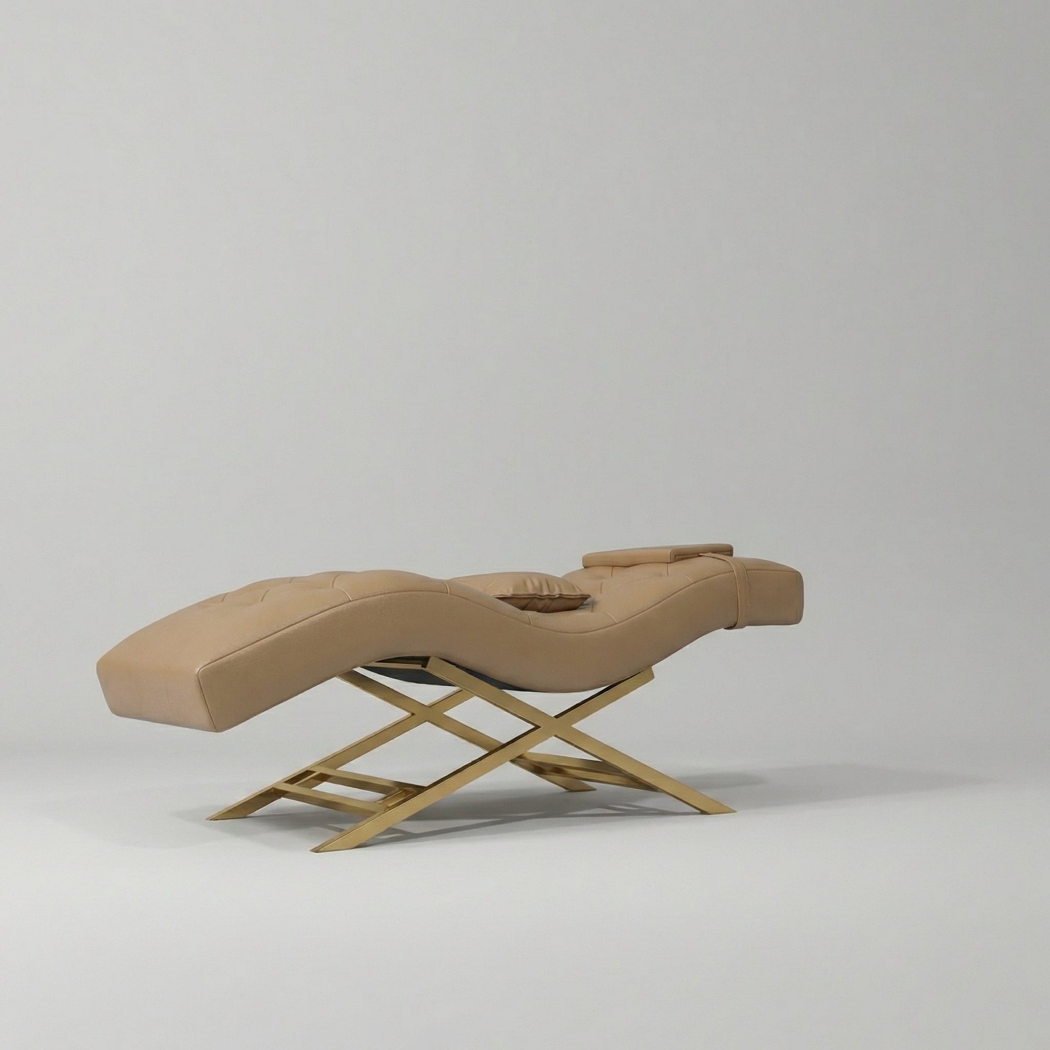 Rosabelle Lash Bed in Leather Brown and Cross base