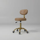 Lila stool in light brown and gold base with wheels 