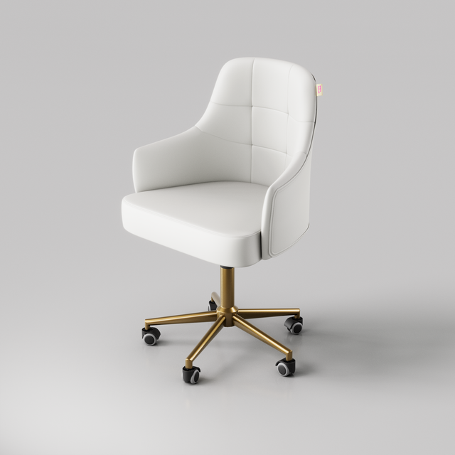 White beauty stool with high back