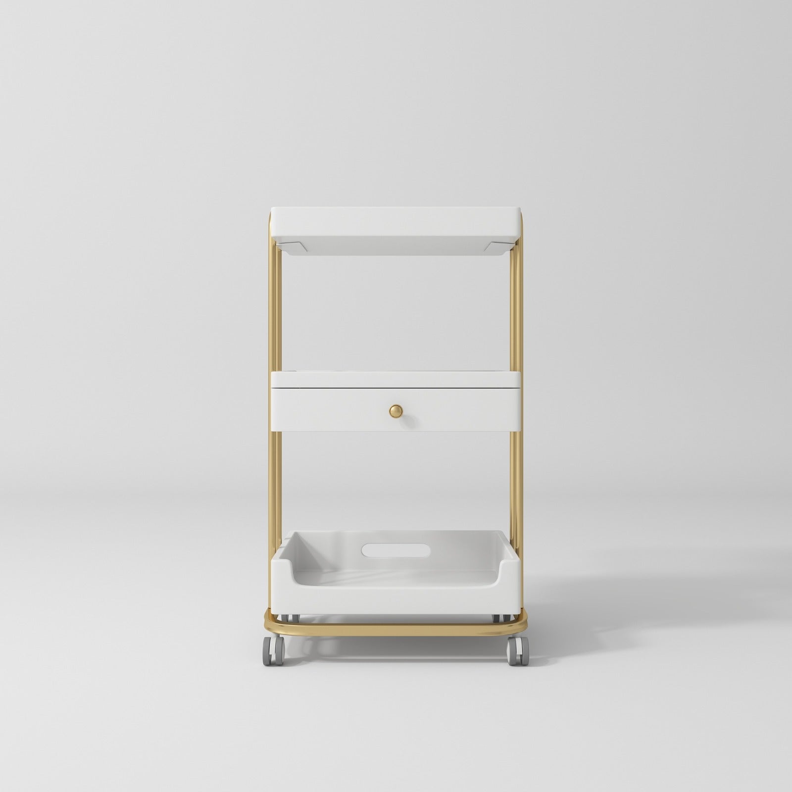 white beauty trolley for salons